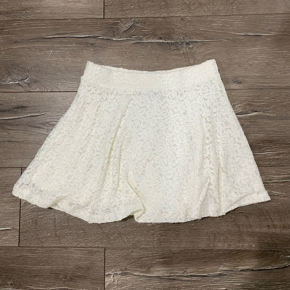 Ivory lace skater skirt